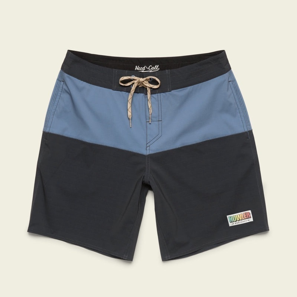Howler Brothers Buchannon Boardshorts HB Chargers Antique Black/Blue Mirage NWT - Picture 1 of 12